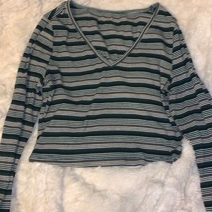 Striped shien crop top